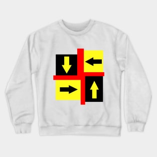 Black And Yellow Arrows And Squares Crewneck Sweatshirt